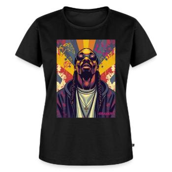 HIP HOP CHARAKTER - Frauen Premium Bio T-Shirt - Schwarz - Vorne - Selfina (174cm)