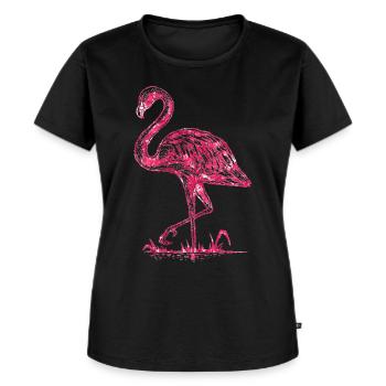 Flamingo - Frauen Premium Bio T-Shirt - Schwarz - Vorne - Selfina (174cm)