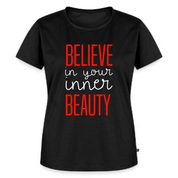 Zitat Spruch - Frauen Premium Bio T-Shirt - Schwarz - Vorne - Selfina (174cm)