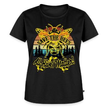 Bee Save the Bees Beekeepers Beehive - Women's Premium Organic T-shirt - black - Front - Selfina (174cm)