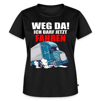 LKW Führerschein Bestanden Weg Da! Geschenk Fahran - Frauen Premium Bio T-Shirt - Schwarz - Vorne - Selfina (174cm)