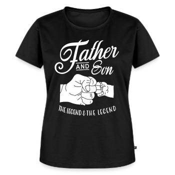 father and son - Women's Premium Organic T-shirt - black - Front - Selfina (174cm)