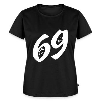 Sex Sex Geschenke Versaute Sprüche 69er Stellung - Frauen Premium Bio T-Shirt - Schwarz - Vorne - Selfina (174cm)