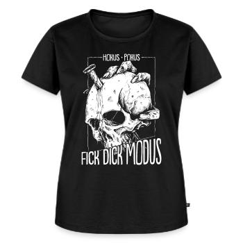 Hokus Pokus Modus - Hokus Pokus Fick Dich Modus - Frauen Premium Bio T-Shirt - Schwarz - Vorne - Selfina (174cm)