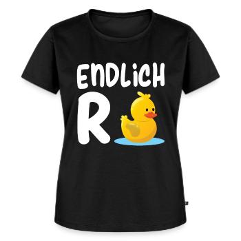 Endlich Rentnerin - Endlich Rente Ente - Frauen Premium Bio T-Shirt - Schwarz - Vorne - Selfina (174cm)