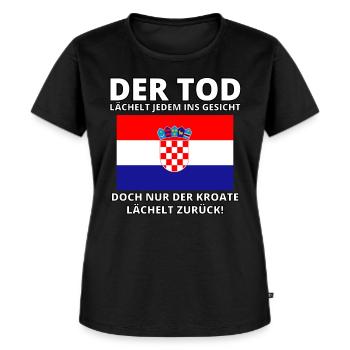 Balkan Hrvatska Apc Balkan Jebiga Hrvatska Kroate - Frauen Premium Bio T-Shirt - Schwarz - Vorne - Selfina (174cm)