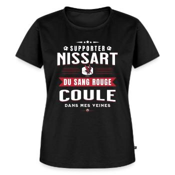 Supporter Nissart - Fan Club de Football Niçois - T-shirt Premium bio Femme - noir - Devant - Selfina (174cm)