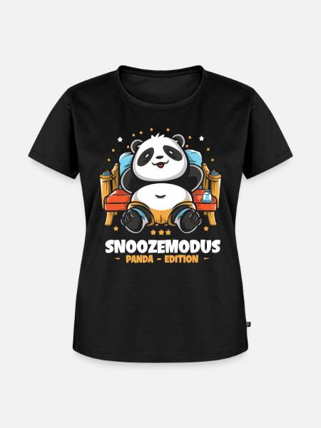 Entspannung mit Pandas - Frauen Premium Bio T-Shirt - Schwarz