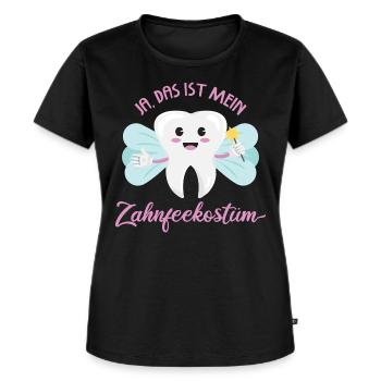 Lustiges Zahnfee Kostüm Fasching - Frauen Premium Bio T-Shirt - Schwarz - Vorne - Selfina (174cm)