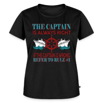 Schifffahrt Regeln Boot Kapitän - Frauen Premium Bio T-Shirt - Schwarz - Vorne - Selfina (174cm)