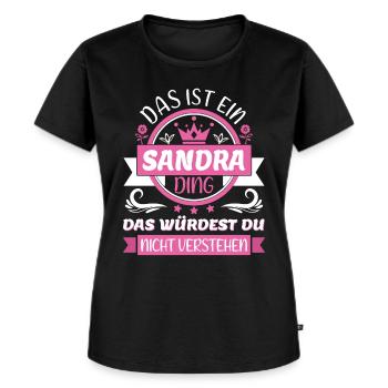 Sandra Name Vorname Namenstag Namensgeschenk - Frauen Premium Bio T-Shirt - Schwarz - Vorne - Selfina (174cm)