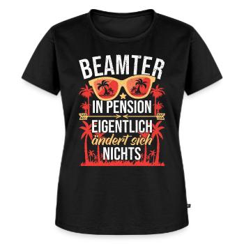 Pension Beamter Ruhestand Beamten Pensionierung - Frauen Premium Bio T-Shirt - Schwarz - Vorne - Selfina (174cm)