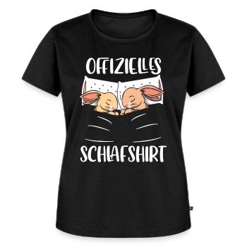 Offizielles Schlafshirt Schlafanzug Pyjama Hasen - Frauen Premium Bio T-Shirt - Schwarz - Vorne - Selfina (174cm)