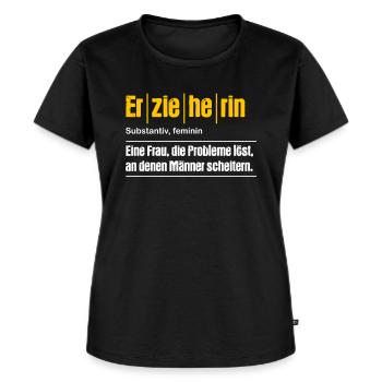 Erzieherin Kindergärtnerin Tagesmutter Kita - Frauen Premium Bio T-Shirt - Schwarz - Vorne - Selfina (174cm)
