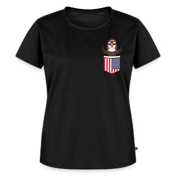 Adler USA Independence Day America - Women's Premium Organic T-shirt - black - Front - Selfina (174cm)