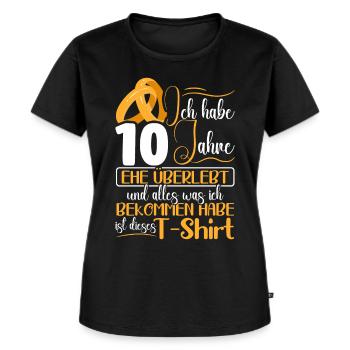 10 Jahre Verheiratet Hochzeitstag - Frauen Premium Bio T-Shirt - Schwarz - Vorne - Selfina (174cm)