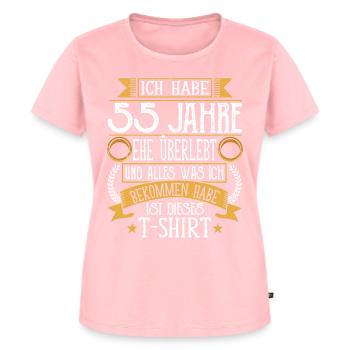 Platinhochzeit 55 Jahre Verheiratet Hochzeitstag - Frauen Premium Bio T-Shirt - Rosa - Vorne - AI Model Female 172 dark (172cm)