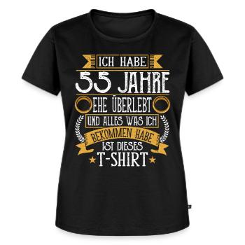 Platinhochzeit 55 Jahre Verheiratet Hochzeitstag - Frauen Premium Bio T-Shirt - Schwarz - Vorne - Selfina (174cm)