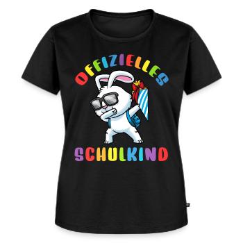 Schulkind Einschulung Hase - Frauen Premium Bio T-Shirt - Schwarz - Vorne - Selfina (174cm)