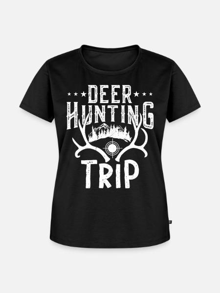 Hirschjagd Reise Jagd Gewehr Jäger - Frauen Premium Bio T-Shirt - Schwarz