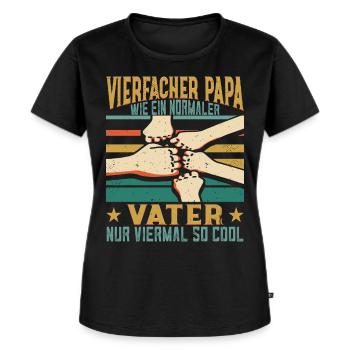 Vierfacher Papa Nachwuchs Vater 4 Kinder - Frauen Premium Bio T-Shirt - Schwarz - Vorne - Selfina (174cm)
