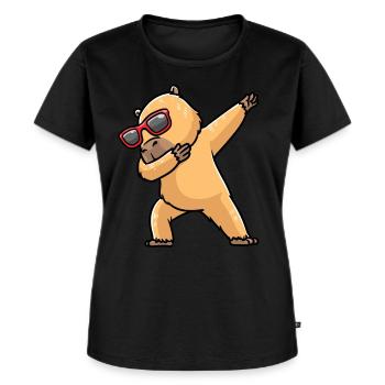 Capybara Tanzen Mit Sonnenbrille Wasserschwein - Frauen Premium Bio T-Shirt - Schwarz - Vorne - Selfina (174cm)