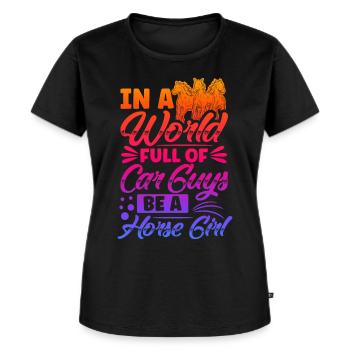 Reiter Sprüche Reiterin Pferde - Frauen Premium Bio T-Shirt - Schwarz - Vorne - Selfina (174cm)