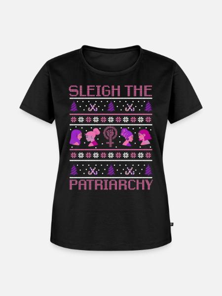 Sleigh The Patriarchy - Frauen Premium Bio T-Shirt - Schwarz