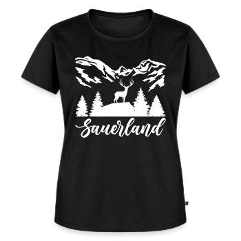 Sauerland - Frauen Premium Bio T-Shirt - Schwarz - Vorne - Selfina (174cm)