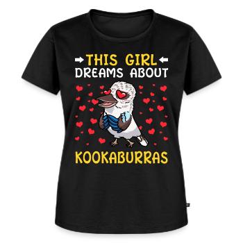 Laughing Hans Vogel Jägerliest - T-shirt Premium bio Femme - noir - Devant - Selfina (174cm)