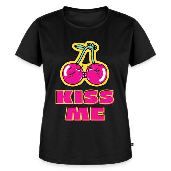 Cherry kiss - Women's Premium Organic T-shirt - black - Front - Selfina (174cm)