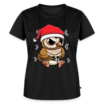 Owl playing video games - Women's Premium Organic T-shirt - black - Front - Selfina (174cm)