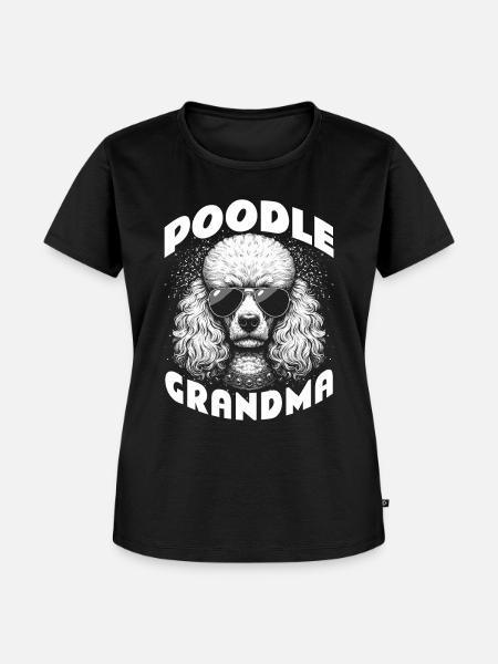 Poodle Grandma - Frauen Premium Bio T-Shirt - Schwarz
