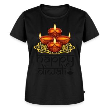 Happy Diwali - Frauen Premium Bio T-Shirt - Schwarz - Vorne - Selfina (174cm)