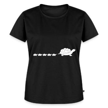 Schildkröten Schildkröte - Frauen Premium Bio T-Shirt - Schwarz - Vorne - Selfina (174cm)