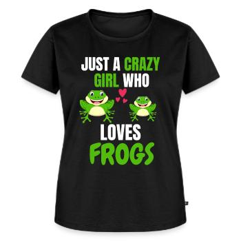 Tierliebhaber Mädchen Kröte Tier Geschenk Frosch - Frauen Premium Bio T-Shirt - Schwarz - Vorne - Selfina (174cm)