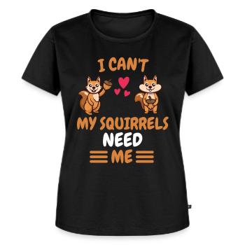 Je ne peux pas faire don d’animal forestier à l’écureuil - T-shirt Premium bio Femme - noir - Devant - Selfina (174cm)