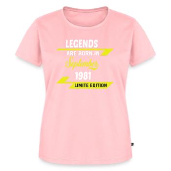 LEGENDS ARE BORN IN 1981 BIRTHDAY GIFT - Women's Premium Organic T-shirt - rose - Front - AI Model Female 172 dark (172cm)