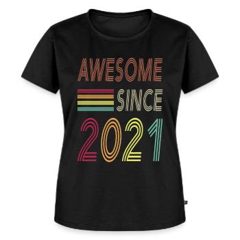 Génial depuis 2021 - T-shirt Premium bio Femme - noir - Devant - Selfina (174cm)