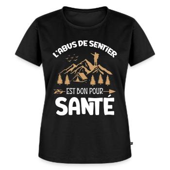 Randonnée Idée cadeau randonneur humour - T-shirt Premium bio Femme - noir - Devant - Selfina (174cm)