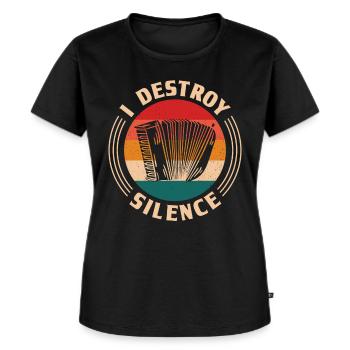 Accordion Polka Accordion Squeeze Box - Women's Premium Organic T-shirt - black - Front - Selfina (174cm)