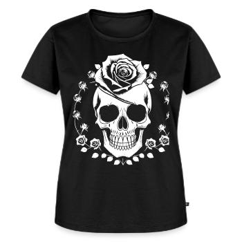 Horror Skull Skull Art Skull Gothic Heavy Metal - Women's Premium Organic T-shirt - black - Front - Selfina (174cm)
