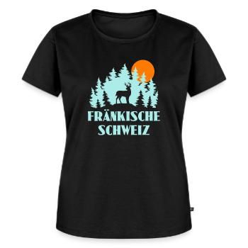 Fränkische Schweiz - Frauen Premium Bio T-Shirt - Schwarz - Vorne - Selfina (174cm)
