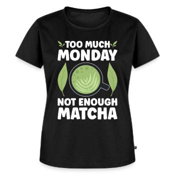 Japanischer Matcha Tee Grüntee Matcha Latte - Frauen Premium Bio T-Shirt - Schwarz - Vorne - Selfina (174cm)