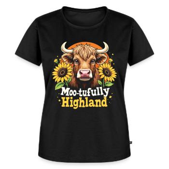 Scottish Highland Cattle Highland Cow Highland Cow - Women's Premium Organic T-shirt - black - Front - Selfina (174cm)