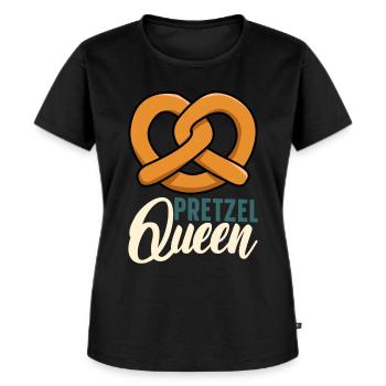 Bretzel Brezeln Bäcker Backwaren - Frauen Premium Bio T-Shirt - Schwarz - Vorne - Selfina (174cm)
