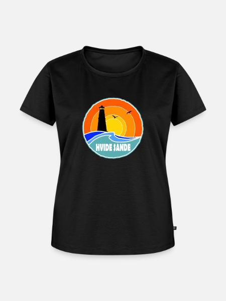 Hvide Sande Leuchtturm Dänemark - Frauen Premium Bio T-Shirt - Schwarz