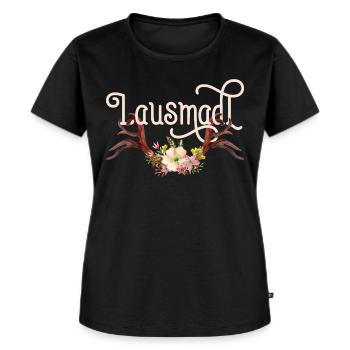Lausmadl - Frauen Premium Bio T-Shirt - Schwarz - Vorne - Selfina (174cm)