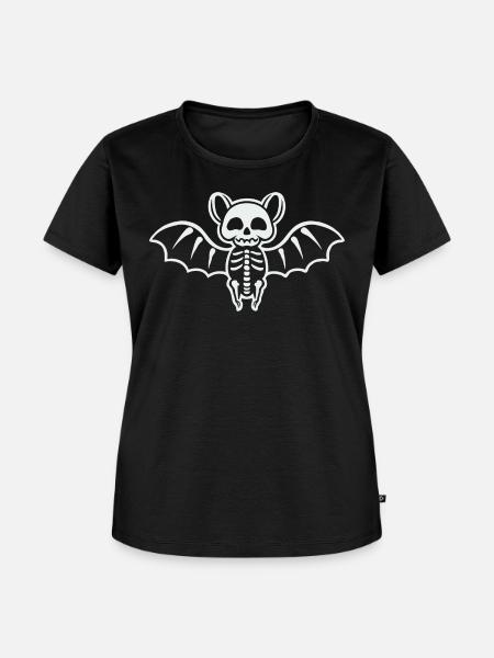 Cute Bat Skeleton - Frauen Premium Bio T-Shirt - Schwarz