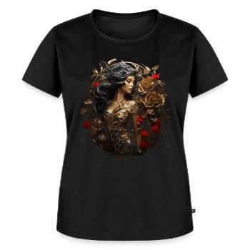 Mysterious lady in Art Deco - Women's Premium Organic T-shirt - black - Front - Selfina (174cm)